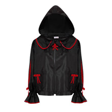 Load image into Gallery viewer, Waterproof red bow jacket matching hood
