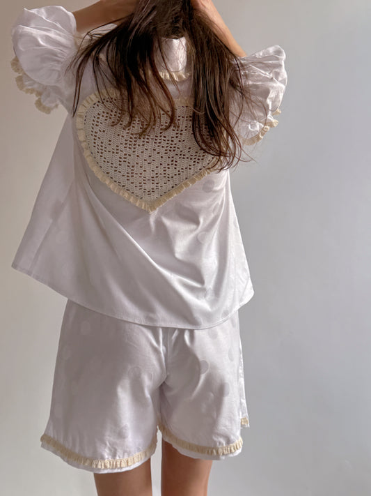 Reworked Crochet Heart Set
