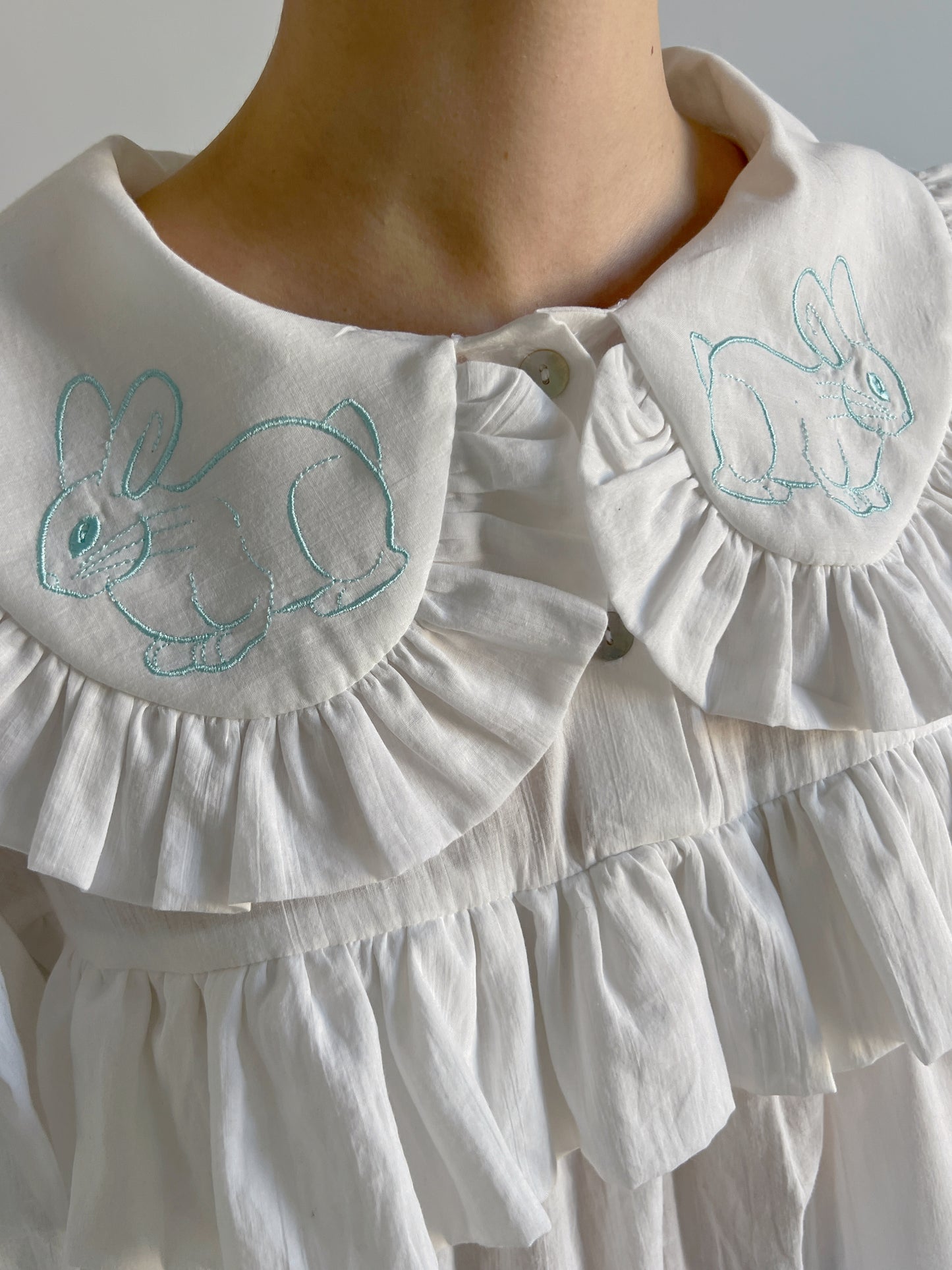 Reworked embroidery bunny shirt