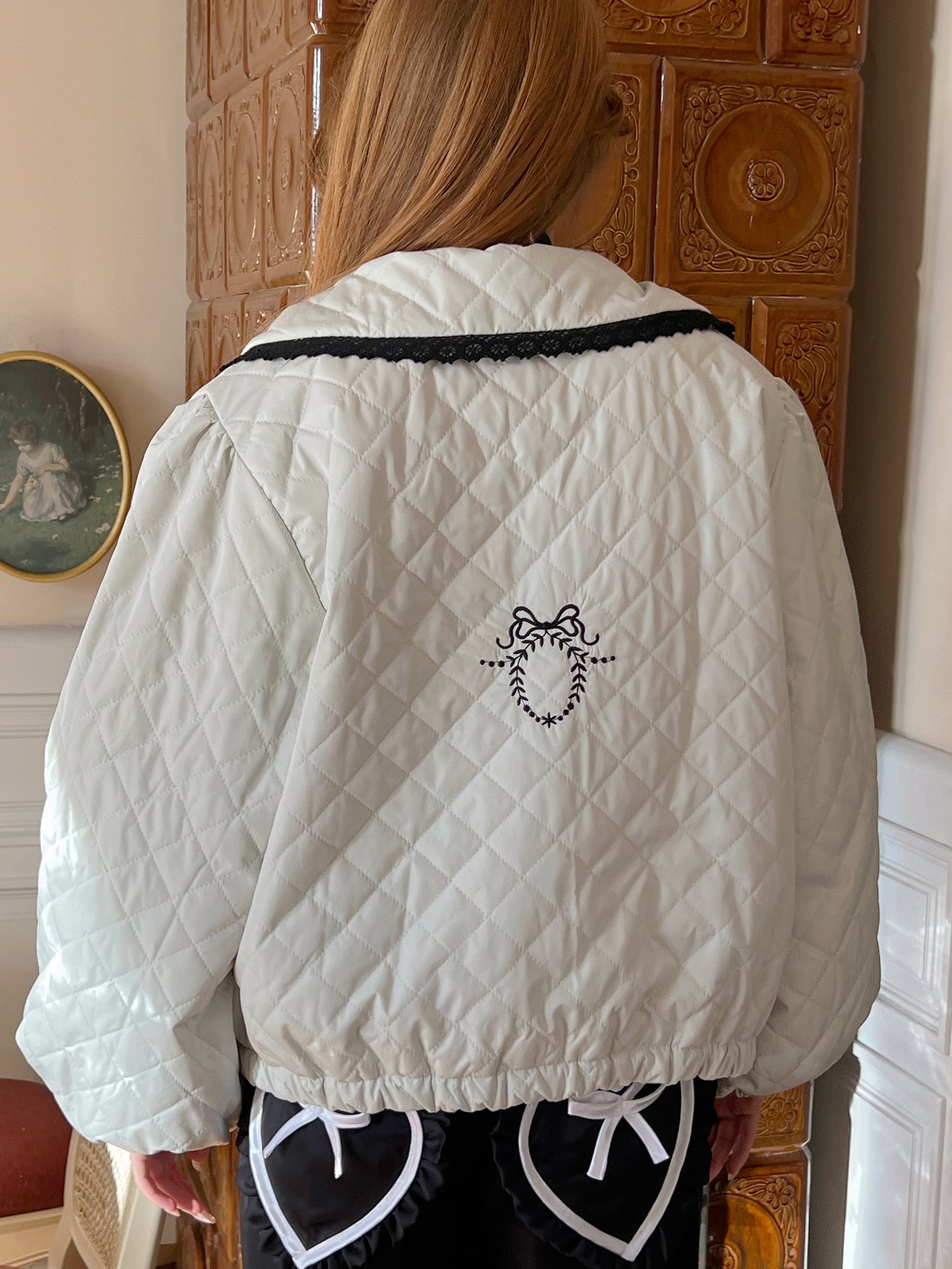 Quilted jacket with embroidery