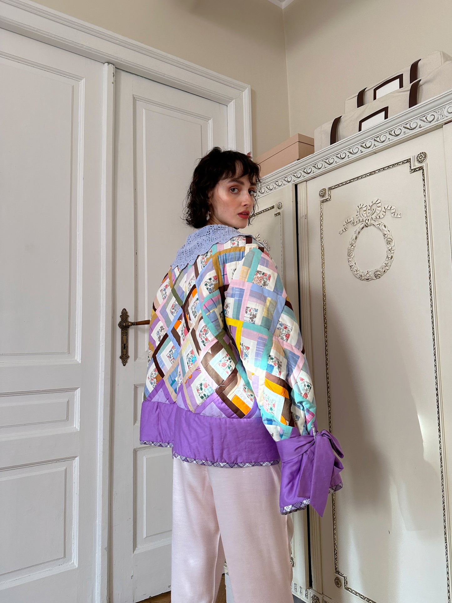 Upcycled patchwork coat